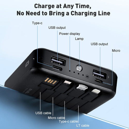 20000mAh Mini Solar Portable Power Bank for iPhone & Samsung