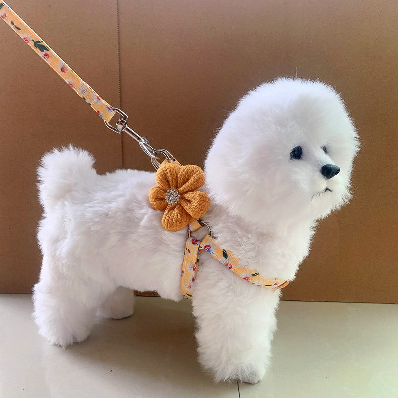 Adjustable Pet Chest Harness with Traction Leash