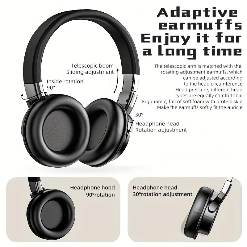 A51 Lightweight Foldable Over-Ear Stereo Bass Headphones