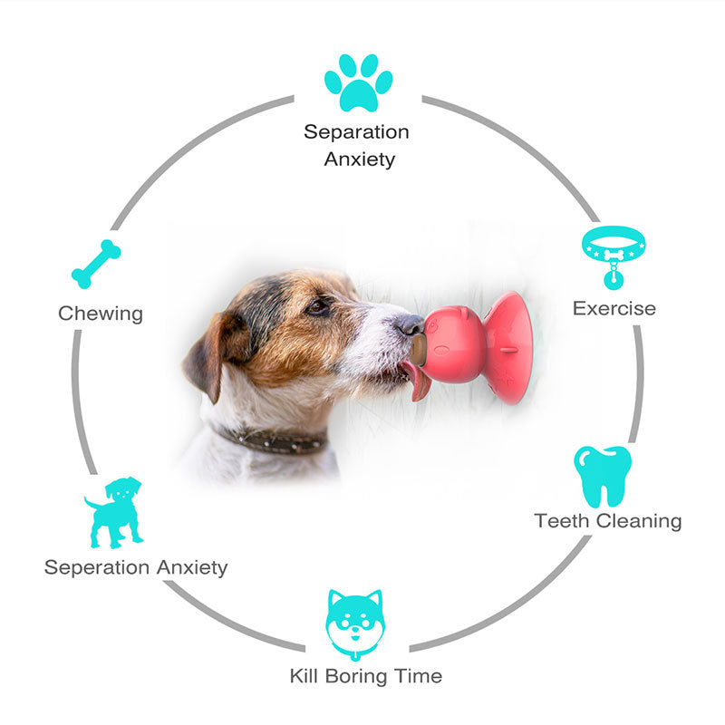 Suction Cup Dog Toy - Chew-Resistant Rubber Stick