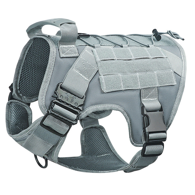 Adjustable Camouflage Tactical Nylon Dog Harness & Leash