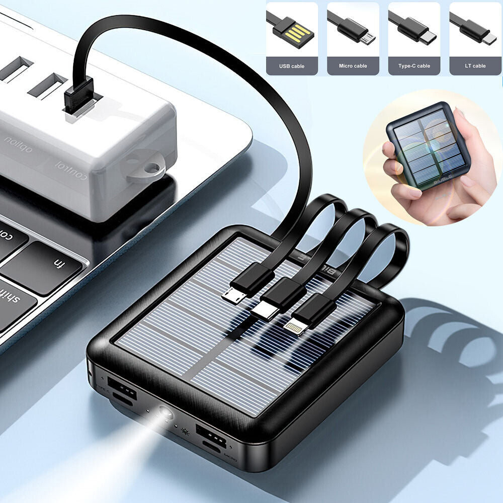 20000mAh Mini Solar Portable Power Bank for iPhone & Samsung